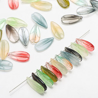 Zhubi coloré cristal pêche feuilles perles pour filles 26MM dégradé couleurs cristal feuille pendentif perles de verre pour la fabrication de bricolage