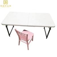 Table rectangulaire pliante pour enfants, chaise et table de fête, rectangle, enfants, utilisée, 2 tailles, 4 pieds