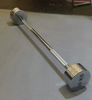 Barre de musculation droite chromée personnalisée avec logo, 10KG-50KG, électroplaquée, pour la musculation en salle de sport