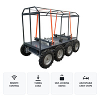 Véhicule de transport de cercueil télécommandé avec dispositif de verrouillage automatique, butées de limite réglables, 8x8 tout-terrain, cercueil funéraire, inclinaison à 35 degrés