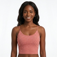 Soutien-gorge Camisole Longue Sans Bretelles en Nylon et Spandex avec Découpes au Dos et Bretelles Réglables, Col en U, pour Femmes, Polyvalent, Quotidien, Type Débardeur