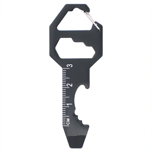 Outil porte-clés multifonctionnel en acier inoxydable, ouvre-bouteille, tournevis, règle de mesure, équipement portable EDC pour l'extérieur - Product Image 5