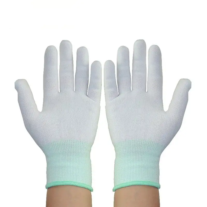 Anti statische sicher industrielle reinraum lint freies reinraum anti-statische gepunktete esd top fit gestrickte palm pu nylon handschuh