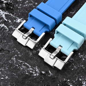 Bracelet de montre en Silicone souple et étanche de qualité supérieure 20mm Bracelet en caoutchouc de sport pour bracelets de montre <span class=keywords><strong>OmegaSwatch</strong></span> personnaliser - Product Image 2