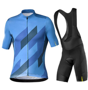 Vêtements de cyclisme pour club VTT, directement de l'usine, maillot à manches courtes et short à bretelles pour l'été, logo personnalisé - Product Image 1