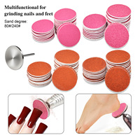 Disques abrasifs pour ongles 80/240 grains, 100 pièces/boîte, papier de verre de remplacement avec roulements de 15/20/25 mm pour le nail art