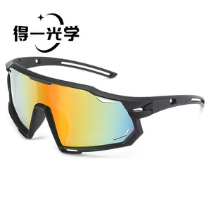 De Yi <b>Optics</b> Sports Sunglasses Polarized UV400 Black Frame PC Lens Cycling Running Outdoor Protection - Product Image 1