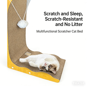 Kun Meow Pet-15 Griffoir pour <span class=keywords><strong>chat</strong></span> en forme <span class=keywords><strong>de</strong></span> L, en forme <span class=keywords><strong>de</strong></span> vague, extra-large, beau et durable - Product Image 5