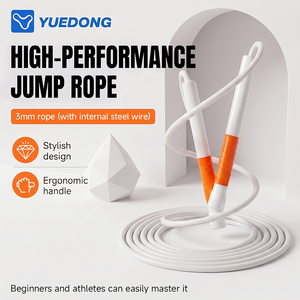 Fábrica <span class=keywords><strong>de</strong></span> Cuerdas para Saltar OEM ODM, <span class=keywords><strong>Cuerda</strong></span> <span class=keywords><strong>de</strong></span> Saltar <span class=keywords><strong>de</strong></span> Velocidad <span class=keywords><strong>de</strong></span> PVC <span class=keywords><strong>de</strong></span> 4 mm con Mango Largo Personalizado <span class=keywords><strong>de</strong></span> 19.5 cm para Fitness, Marca Privada, Venta al por Mayor - Product Image 1