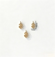 Breloques en laiton en forme de signe dollar, pendentifs monétaires plaqués or pour bracelets et colliers DIY, accessoires de bijoux faits à la main pour le hip-hop et le quotidien