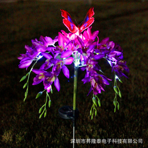 Solar Garden <b>Light</b> Led Butterfly Purple Wisteria <b>Flower</b> Waterproof Outdoor Lawn <b>Light</b> Free Standing Mono Si Solar Cell - Product Image 5