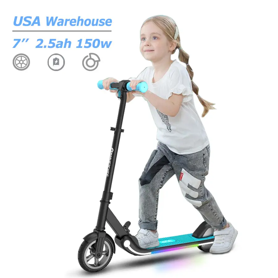 USA Warehouse 150W Adjustable Pole Foldable Cheap kids Electric E Scooter for Children Boys Girls