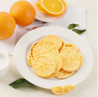 Tranches d'orange croustillantes enrobées de FD, collation de fruits en couches, saveur naturelle d'agrumes, prêtes à consommer pour la décoration de desserts, vente en gros en vrac