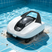 Robot de nettoyage automatique sans fil, nettoyeur intelligent, autonomie longue durée, panier filtrant grande capacité pour l'entretien des piscines