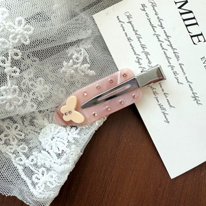 مشابك شعر نسائية من يي واي إتش جي متوفرة بطول 6 سم مع فيونكة من حجر الراين الوردي ومشبك جانبي مخصص للأطفال والنساء - Product Image 6