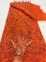 Nouveau Style beau luxe perlé paillettes broderie dentelle Style africain femmes fête perles colorées paillettes dentelle tissu correspondant