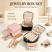 Boîte à bijoux tendance en PU miniature |   Étui à fermeture éclair avec 6 pochettes individuelles |   Organisateur de voyage portable personnalisé avec logo pour boucles d'oreilles et bagues