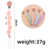 Attaches-sucettes en perles de silicone, porte-sucette pour bébé, sangle de sucette, laisse, porte-sucette pour bébé fille et garçon