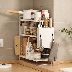 Moderno Toallero de Cocina de Pie de Acero Inoxidable de Doble Capa para Encimera, Esquinero, Estrecho y Pequeño - Product Image 2