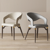 Chaise de salle à manger moderne en bois, mobilier d'hôtel et de restaurant en métal, fauteuil en cuir, chaises de salle à manger en bois massif de luxe, velours