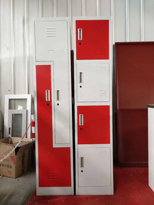 Casier mural en acier à 2 portes en forme de Z avec serrure à clé, écologique et durable, casiers de gym en forme de L, structure métallique démontable - Product Image 4