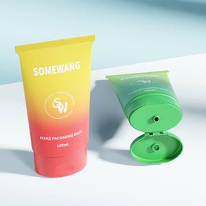SOMEWANGパーソナルケア包装用フリップトップキャップ付きプラスチックLDPE D45 120MLオーバルチューブカスタムカラー印刷 - Product Image 2