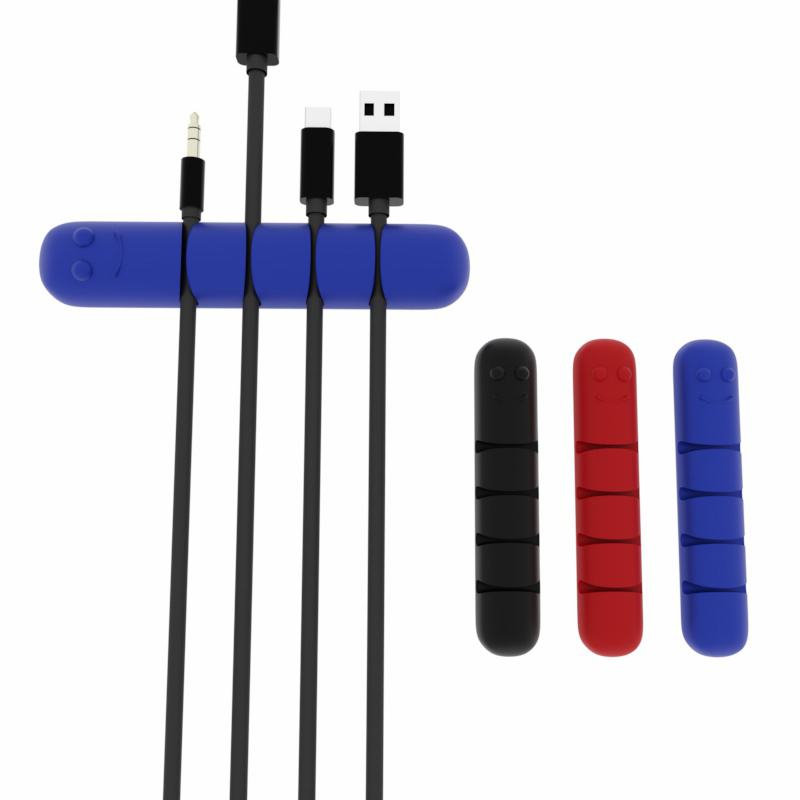 Оптовая продажа, силиконовый органайзер для кабеля, зажим, настольные USB-зажимы для кабеля, устройство для намотки шнура, держатель для кабеля