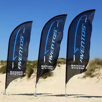 Kit de poteau de base pour bannière volante en forme de larme, résistante au vent, pour activités de plein air, impression UV sur polyester, publicité personnalisée, plage, plume