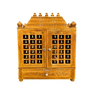 Templo de Madera de Teca Estilo Sureño Gopuram, Mandir Grande de Madera de Teca Hecho a Mano para el Hogar, Compre un Templo de Madera de Teca para el Hogar - Product Image 1