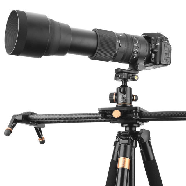 QZSD 100cm Carbon Fiber Aluminum Alloy Camera Slider Dolly Track Rail 6-10kg Load Capacity for DSLR/Video/Photography/Camcorder