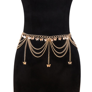 Chaîne de taille bohème multicouche à pampilles pour femme, en alliage de zinc, accessoire de mode pour adulte pour les soirées - Product Image 4