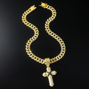 Hot Selling Personalization Popular Design <b>Cross</b> Pendant Necklace Trendy Hiphop Style Alloy Men's Necklaces Wholesale Jewelry - Product Image 1