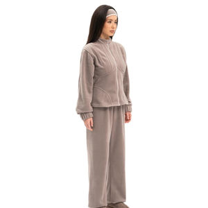 Conjunto de Dos Piezas de Chaqueta y Pantalones con Cierre y Cuello Alto de Tela Polar para Mujer KY, Chándal para Mujer para Uso Diario Informal - Product Image 2