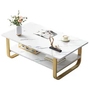 Meilleure table centrale en bois avec base en métal enduit de poudre pour le salon, la salle à manger, table basse gigogne de haute qualité pour l'intérieur et l'extérieur