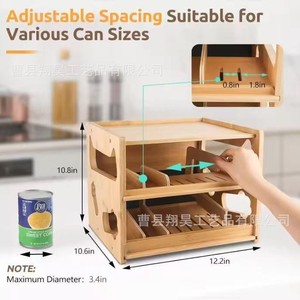 Wooden Pet Food Can <b>Rack</b> Double Layer Stackable Desktop <b>Storage</b> For Cat Dog Wet Food <b>Kitchen</b> Countertop Organizer - Product Image 4