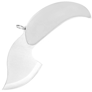 Chải tất cả các thép không gỉ tròn Rocker lưỡi lá mô hình Keyring mini gấp Ulu dao cho mỗi mang - Product Image 1