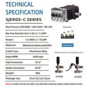 ปั๊มลูกสูบสเตนเลสสตีล 2205Duplex High Triplex, ปั๊มอุตสาหกรรม, ปั๊มเพิ่มแรงดัน, ปั๊มกรองน้ำทะเล SJERDS-N 2205dup - Product Image 2