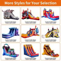 Château gonflable coloré de cirque avec double toboggan pour événements pour enfants, divertissement familial et locations pour fêtes