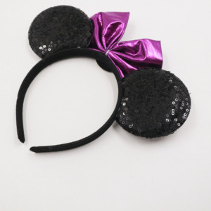 Conjunto de Falda Tutú de Calavera Fantasma de Halloween para Niñas MS Kids, Diadema con Orejas de Ratón y Lazo, Disfraz de Cosplay de Tul Morado y Negro, Talla Única - Product Image 4