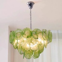 Lustre LED en verre de luxe léger pour villa postmoderne américaine, idéal pour salon, escalier en colonne, chambre créative et salle à manger simple.