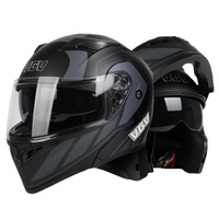 Casque de moto 3C/DOT à double visière relevable, coque ABS personnalisable, motifs stylés, pré-installé pour fente sans intérieur