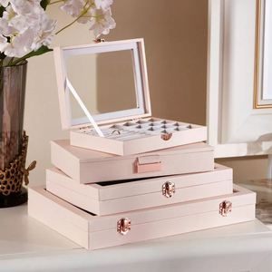 Fashion Pu Saffiano Leather for Women Luxury Jewelry <b>Gift</b> Set Good Price <b>Necklace</b> Ring Packaging <b>Box</b> - Product Image 3