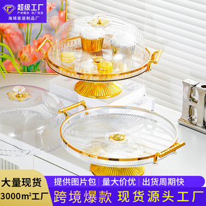 Round Plastic <b>Cake</b> <b>Stand</b> With Lid 2 Piece Set For Dessert Display - Product Image 5