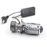AILECAR LM-1 Mini H4 Bi LED Projecteur Lentille Plug and Play Phare LED 60W 1600LM 6000-6500K Lampe Avant Universelle pour Voiture
