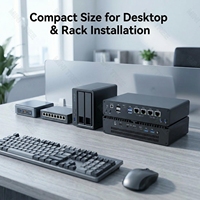 Mini PC Industri 4 *2.5G LAN AMD Ryzen 5-7640HS R7 8845HS Barebone IPC 4*USB3.0 2*Type-C Edge Computing Pfsense Thin Client