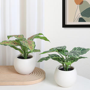 Bonsai Decorativo da Interno con Foglie di Taro Artificiali Verdi, Resistente ai Raggi UV, Ecologico e Senza Manutenzione, 85cm - Product Image 3