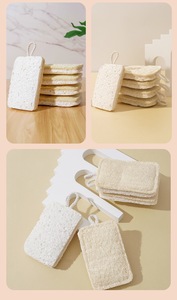 Éponge à récurer UMI 100% Loofah, biodégradable, compostable, carrée, épaisseur 4 mm, haute absorption, zéro déchet - Product Image 2