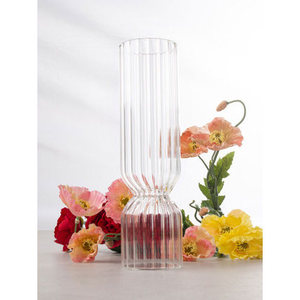Grande vaso di vetro di vino in legno di alta qualità classico e Design di lusso per la decorazione di fiori di matrimonio e festa a casa - Product Image 1