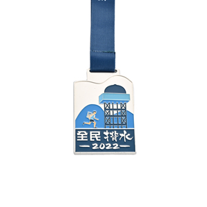 Medalla de metal fundido con temática de buceo hecha a mano, motivo atlético, cinta azul ceremonial, trofeo de hierro para regalos de bienvenida inspirados en el océano - Product Image 1