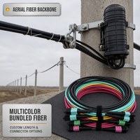 Kabel Bundel Serat Optik Aktif Hitam Aqua Kuning Magenta dengan Pilihan Konektor Khusus untuk Jaringan Akses FTTH